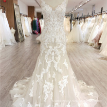 floral appliqued mermaid wedding dress bridal gown